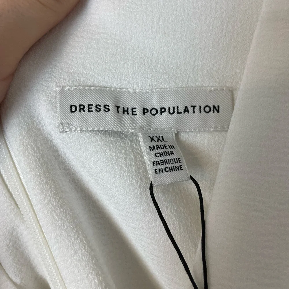 NWT Dress The Population Corey Midi Dress Size 16 XXL White Fit Flare Cocktail